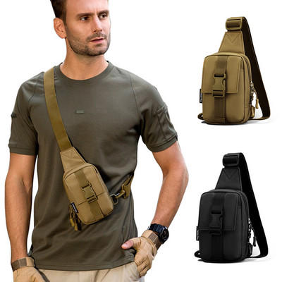 Tactical Chest Bag Military Trekking Pack EDC Sports Bag Shoulder Bag Crossbody Pack Assault Pouch for Hiking Cycling Camping