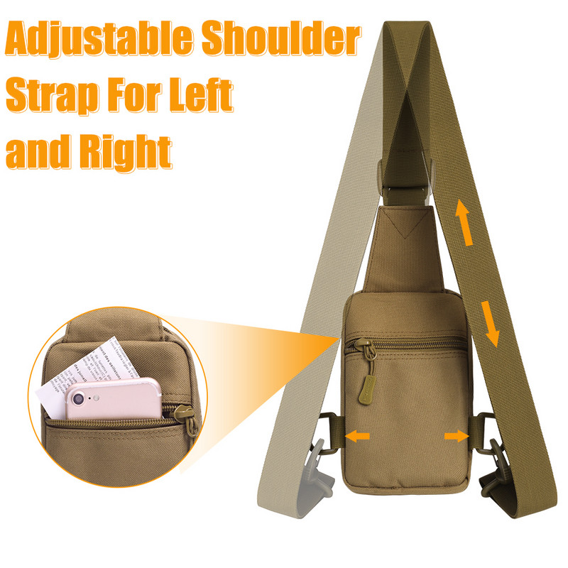 Taktikaline rinnakott sõjaline matkapakk EDC spordikoti õlakott Crossbody Pack rünnakott matkamiseks jalgrattaga telkimiseks
