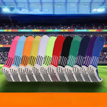 Нов стил Футболни чорапи Кръгли силиконови вендузи Grip Anti Slip Футболни чорапи Спорт Мъже Жени Бейзболни чорапи за ръгби удебелени