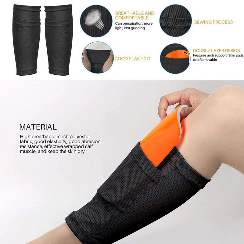 1 Pair Soccer Shin Guard Professional Shields Εφηβικές κάλτσες Μαξιλαράκια Υποστήριξη για ενήλικες Παιδιά Κολάν Shinguards Μανίκια ποδοσφαίρου