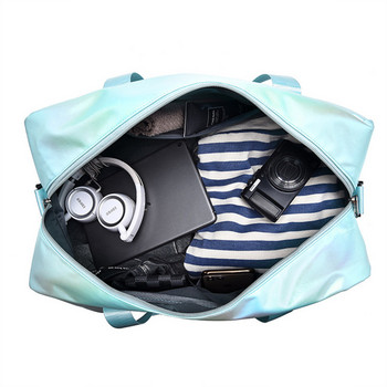 Fashion Dazzle Color Дамска чанта за пътуване Gym Yoga чанта Багаж Сухо мокро разделяне Съхранение Чанта за обувки Водоустойчива спортна чанта за фитнес