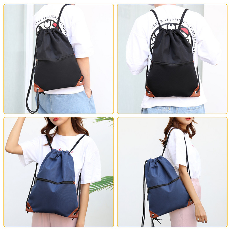 Vreća za vježbanje Ruksak s uzicom Vodootporna torba s uzicom i džepovima s patentnim zatvaračem Lagana torba Ruksak s vrpcom Sportska torba