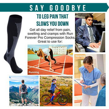 1 Ζεύγος αθλητικές μακριές κάλτσες συμπίεσης αναπνεύσιμες νάιλον κάλτσες γάμπας για τρέξιμο μπάσκετ ποδοσφαίρου βόλεϊ γυμναστικής άνδρες γυναίκες