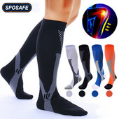 1 pereche de șosete lungi de compresie sport, șosete din nailon respirabile pentru vițel, pentru alergare, baschet, fotbal, volei, fitness, bărbați, femei