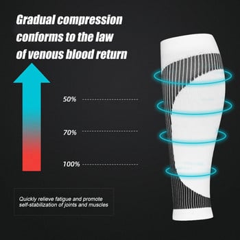 1 ζεύγος μανίκι συμπίεσης γάμπας Άνδρες γυναίκες Κάλτσες νάρθηκα κνήμης Μανίκια κιρσών για τρέξιμο ταξίδι Νοσηλευτική ποδηλασία Πόνος στα πόδια