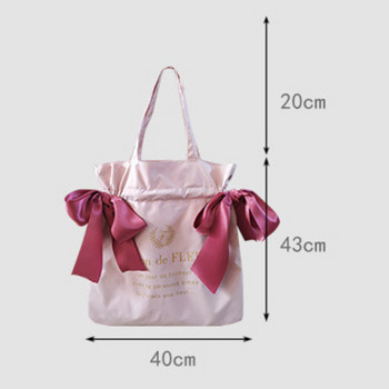Μόδα τσάντα αγορών Γυναικεία χαριτωμένη τσάντα ώμου Τσάντες εφηβικού φιόγκου Τσάντες μαθητικής βιβλιοθήκης Επαναχρησιμοποιήσιμη σχολική τσάντα Γυναικεία γυμναστική