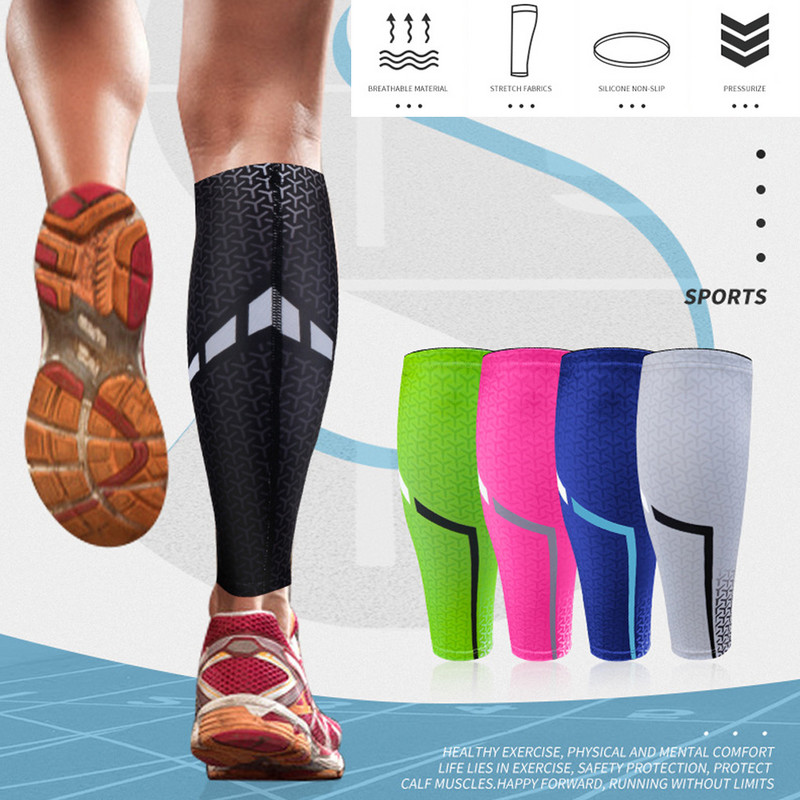Mâneci de vițel sub presiune pentru sport Acoperire anti-alunecare pentru picior Sosete fără picior Alergatori Atela pentru tibie Vena varicoasă Ameliorarea durerii vițelului Protecție pentru gambe