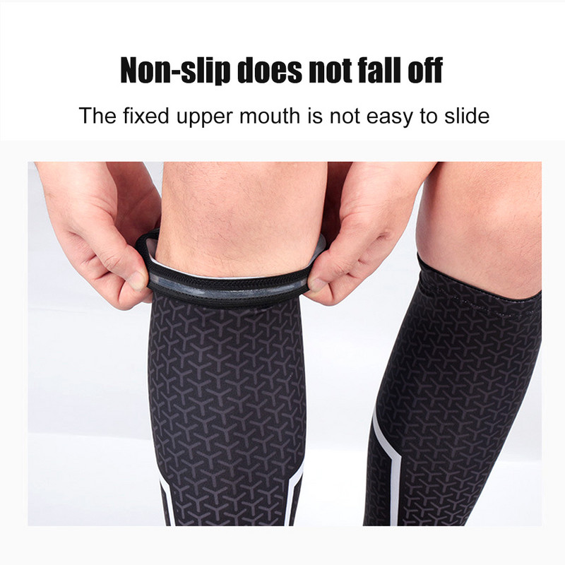 Mâneci de vițel sub presiune pentru sport Acoperire anti-alunecare pentru picior Sosete fără picior Alergatori Atela pentru tibie Vena varicoasă Ameliorarea durerii vițelului Protecție pentru gambe