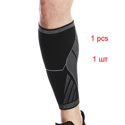 AOLIKES 1 db elasztikus szövésű sport kompressziós vádli ujjú lábvédő varrat nélküli mandzsetta futáshoz maratoni kosárlabda lábszárvédő