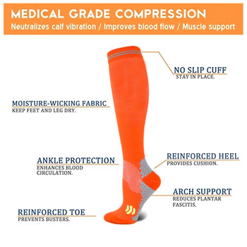 1 чифт медицински компресионни високи чорапи 20-30 mmhg за оток, диабет, разширени вени, чорапи за медицинска сестра, бременна жена