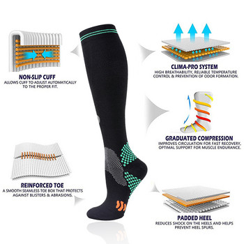 1 Ζεύγος Ιατρικές κάλτσες συμπίεσης υψηλές 20-30 Mmhg για οίδημα Διαβητικούς κιρσούς Νοσοκόμα Έγκυος Γυναίκα Κάλτσες