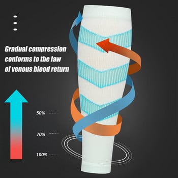 1 чифт спортни компресионни ръкави за прасеца Shin Splint Support Guard Защита на крака Чорап Мъже Жени Колоездене Бягане Баскетбол Футбол