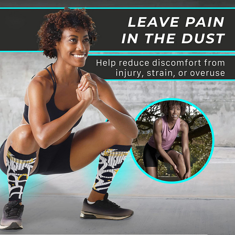 1 pár kompressziós hüvely, lábszártámasztó ujjak lábfájdalomcsillapító, kényelmes és biztonságos láb nélküli zokni fitneszhez, futáshoz