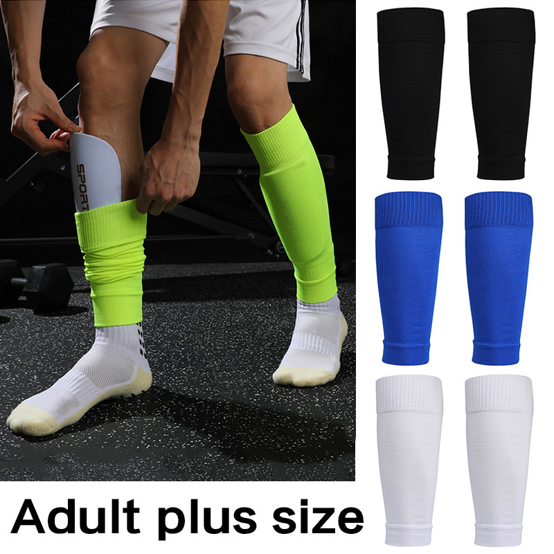 1 set mâneci de protecție pentru tibie cu elasticitate înaltă pentru adulți fotbal, picior de fotbal de dimensiuni plus, tibie fără picioare Echipament de protecție sportivă
