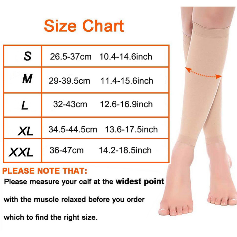 BraceTop 2tk Sport Unisex Kompressioonsääre varrukas veenilaiendite leevendamiseks Meditsiinilised kompresssokid Kindel tugi 21-32mmHg jalatugi