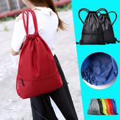 Összehajtható húzózsinóros hátizsák Fitnesz tornazsák kültéri utazás kemping túrázás hátizsák nylon több zsebes sport hátizsák