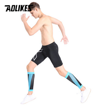 AOLIKES 1 Pair Shin Guards Ποδόσφαιρο Προστατευτικό πόδι μανίκια συμπίεσης γάμπας Ποδηλασία τρέξιμο Αθλητικά ποδοσφαίρια ασφαλείας