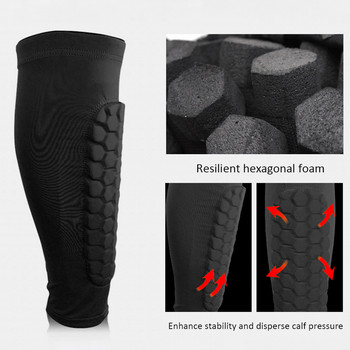 Shin Guards Soccer Football Calf Αντιολισθητική κάλτσα συμπίεσης Nylon μανίκια ποδιών Προστατευτικό κνήμης με τσεπάκι ποδοσφαίρου ποδαράκια θερμότερο