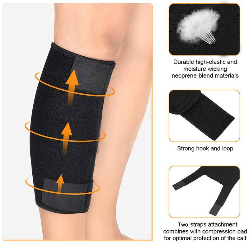 1 buc bretele pentru viței rupte mușchii gambei ajustabile pentru tibie, alergători din neopren, înveliș pentru leziuni, ciclism, fitness, mânecă de compresie pentru viței