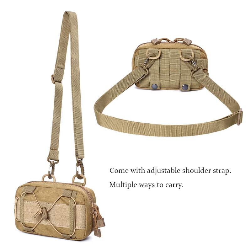 Husă tactică, compactă, impermeabilă, Molle EDC, husă de utilitate, geantă de talie, cu curea de umăr reglabilă, geantă pentru consumabile medicale militare
