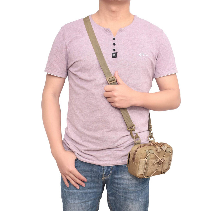 Husă tactică, compactă, impermeabilă, Molle EDC, husă de utilitate, geantă de talie, cu curea de umăr reglabilă, geantă pentru consumabile medicale militare