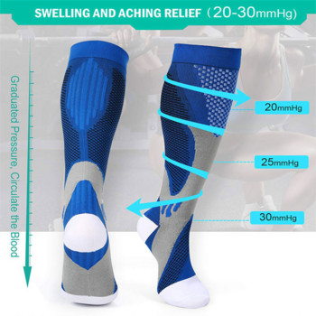 1 чифт спортни компресионни чорапи Поддръжка на прасеца на крака Разтегателен ръкав за колоездене Бягане Баскетбол Футбол Волейбол Туризъм Фитнес
