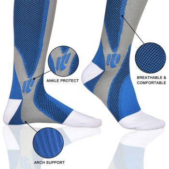 1 Ζεύγος Αθλητικές κάλτσες συμπίεσης Πόδι στήριξης γάμπας Stretch μανίκι για ποδηλασία τρέξιμο μπάσκετ ποδόσφαιρο βόλεϊ Πεζοπορία γυμναστικής