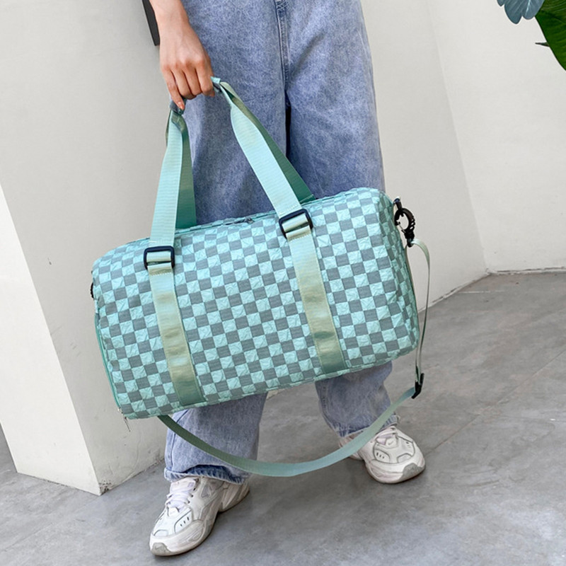 Genți Oxford pentru separare uscată umedă Geantă de antrenament în carouri de mare capacitate, multifuncțională, rezistentă la uzură pentru fotbal în aer liber