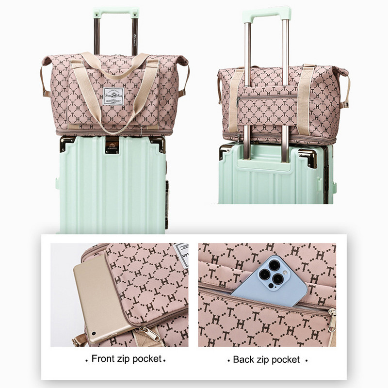 Fitness edzőtáska nagy kapacitású sporttáska, összecsukható nedves száraz elválasztó vízálló többfunkciós úszáshoz, túrázáshoz kempingezéshez