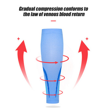 1 ζεύγος μανίκια γάμπας συμπίεσης (20-30 mmHg) - Συμπιεστικές κάλτσες για τρέξιμο, νάρθηκας κνήμης, ιατρικά, ταξίδια, νοσηλεία, ποδηλασία, πόνος στα πόδια