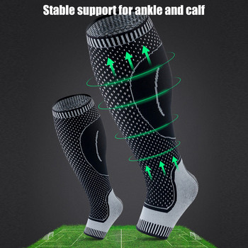 Спортни компресионни ръкави на глезена на прасеца Поддържащи отворени пръсти Чорапи Чорапи на прасеца за Баскетбол Бягане Футбол Колоездене Унисекс