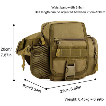 SINAIRSOFT Външна вертикална тактическа чанта за кръст Мъжки многофункционални чанти за езда Пътна езда Водна чанта Подходяща за спортен лов