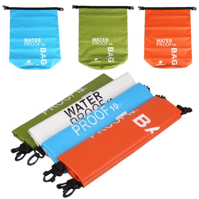 Vandeniui atsparus sausas krepšys 2 l 5 l 10 l 15 l PVC kuprinė plaukiojanti plaukiojimas plaustais baidarės stovyklavimas žygiams upe plaukimo kelioninio krepšio maišelis