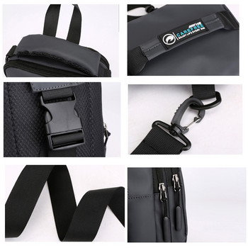 Ανδρική τσάντα ώμου πολλαπλών λειτουργιών USB Crossbody Τσάντες στήθους χιαστί σφεντόνα αδιάβροχη συσκευασία ταξιδιού Πακέτο Messenger για άνδρες Νέο