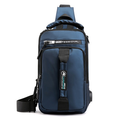 Meeste multifunktsionaalne USB õlakott Crossbody Cross Body Sling Rinnakotid Veekindel reisipakk Messenger Pack meestele Uus