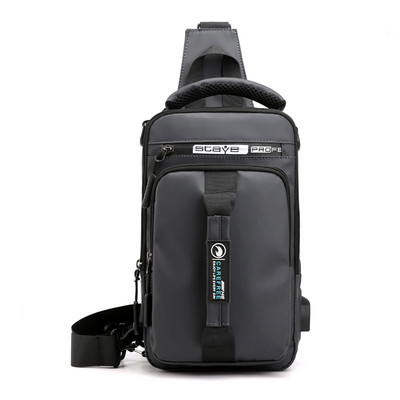 Meeste multifunktsionaalne USB õlakott Crossbody Cross Body Sling Rinnakotid Veekindel reisipakk Messenger Pack meestele Uus