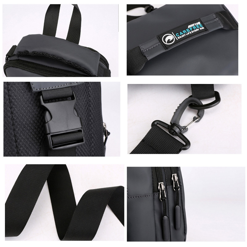 Meeste multifunktsionaalne USB õlakott Crossbody Cross Body Sling Rinnakotid Veekindel reisipakk Messenger Pack meestele Uus