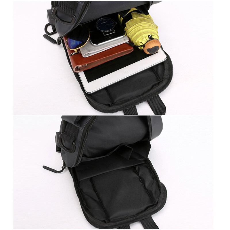Meeste multifunktsionaalne USB õlakott Crossbody Cross Body Sling Rinnakotid Veekindel reisipakk Messenger Pack meestele Uus