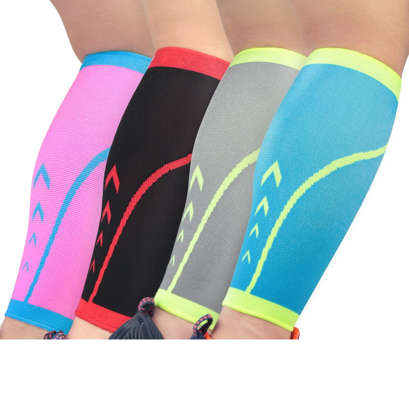 1 buc. Manșon din nailon tricotat pentru picior de vițel pentru alergare, baschet, ciclism, elastic, anti-alunecare, încălzitor pentru picioare, protector de compresie, echipament sportiv