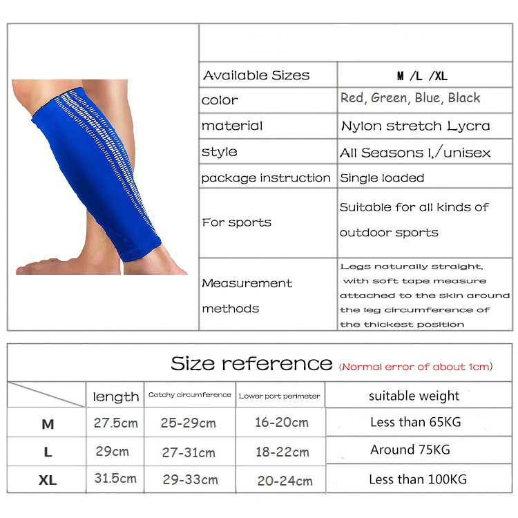 1Pair Sport Safety Football Sínvédő kosárlabda lábszártámasz Kompressziós izomzokni Futó láb Ujj kerékpáros lábmelegítők