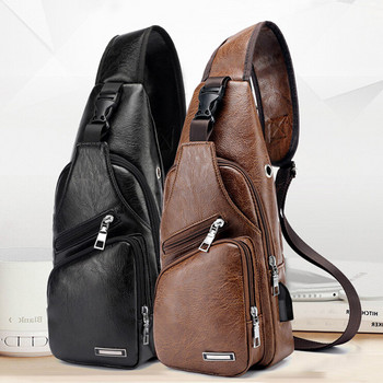Нови мъжки пътни опаковъчни чанти USB зареждане Чанта за ракла PU кожена чанти за рамо с послание Опаковка Организатори Пакет Портмоне Градска чанта