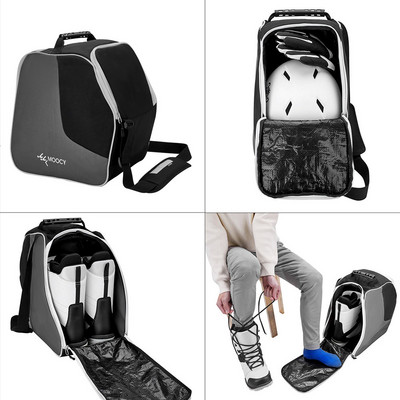 Φορητή τσάντα αποθήκευσης εξοπλισμού εξωτερικού χώρου για χειμερινό σκι Αξεσουάρ Επαγγελματική τσάντα για παπούτσια χιονιού Αντιολισθητική για κράνος σκι γάντια γυαλιά
