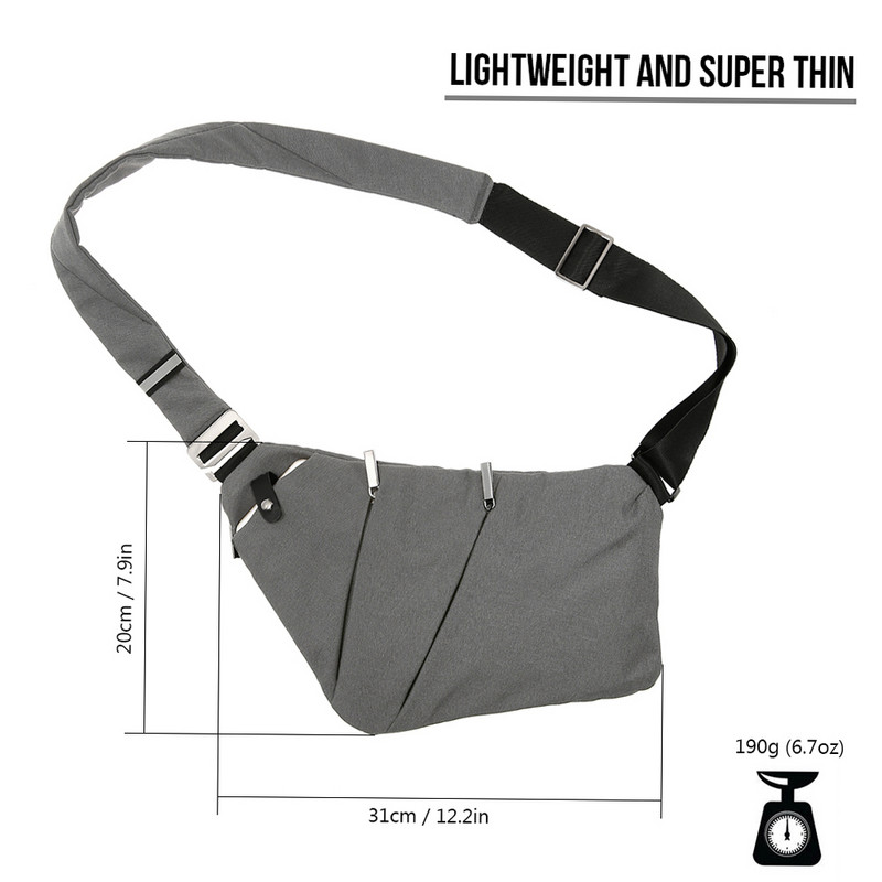 Sling seljakott rinnakott Kerge välitingimustes sport reisimine matkamine vargusvastane Crossbody õlakott päevakott meestele naistele