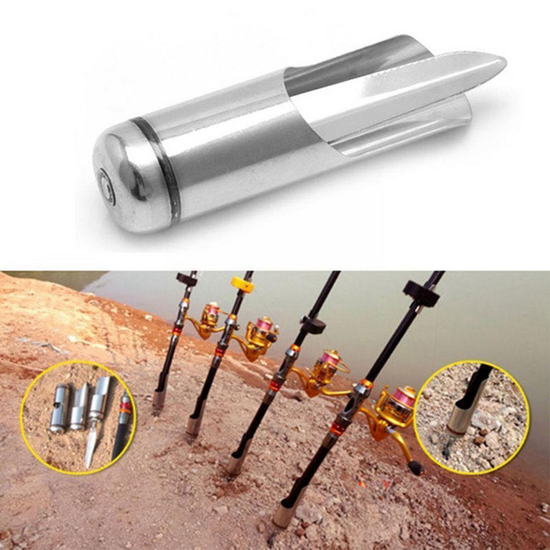 1 tk õngehoidja terasest silindriline ridvahoidja viskehoidja, käsi maapinnaga mere ridva tööriista sisestus õngeritv Y9k7