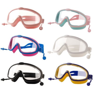 Очила за плуване на открито Тапа за уши Комплект 2 в 1 за деца Очила за плуване с UV защита против замъгляване и тапи за уши за деца от 4 до 15 години
