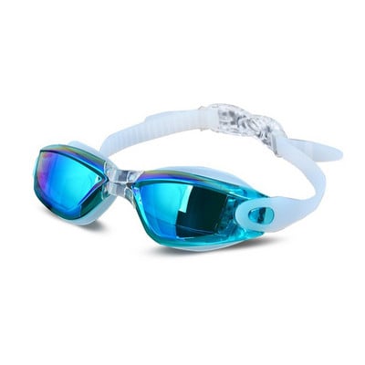 Противозамъгляваща се преносима регулируема лента за водни спортове за възрастни, практични силиконови водоустойчиви очила за плуване с UV защита