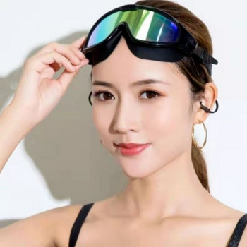 Очила за плуване с голяма рамка Очила за плуване с висока разделителна способност и тапи за уши Водоустойчиви очила против запотяване Очила за плуване за възрастни