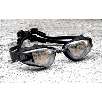 Очила за плуване с черно покритие и тапа за уши Професионална силиконова шапка за плуване за възрастни Очила за плуване против замъгляване Мъже Жени Очила