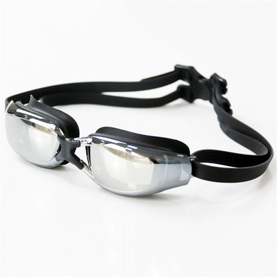 Fekete bevonatú úszószemüveg füldugóval Professzionális felnőtt szilikon úszósapka medence úszószemüvegek páramentes férfi női szemüvegek