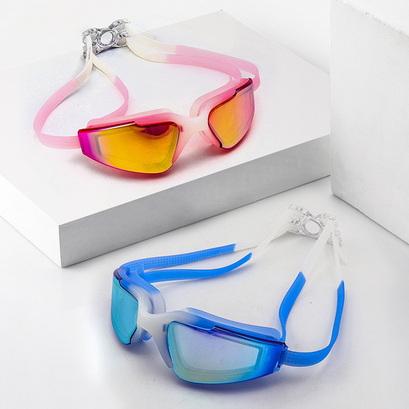 Täiskasvanutele mõeldud ujumisprillid galvaniseerivad kaitseprillid HD veekindlad uduvastased UV-vastased silikoonist ujumisprillid tootjad hulgimüük